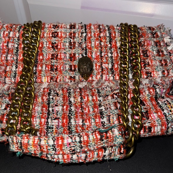 Kurt Geiger Red and White Tweed Shoulder Bag - Picture 1 of 4